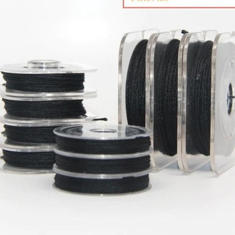 Black Chinese Knotting Cord 0.8/1mm 10 Yd Bobbin